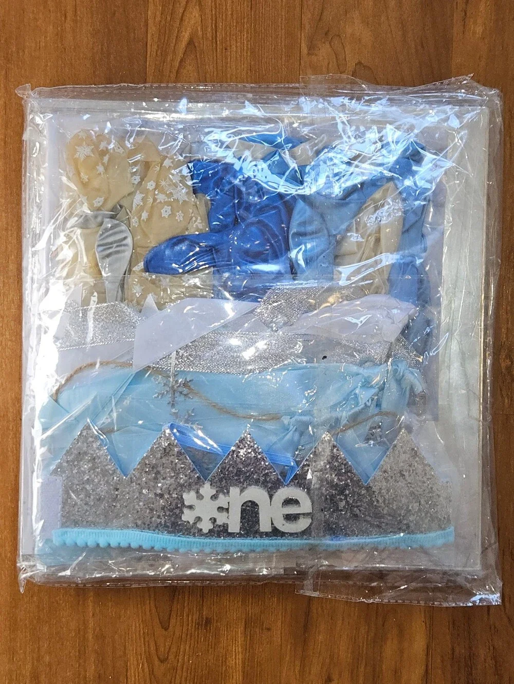 Winter Blue and Silver 1st Birthday Party Decoration Kit.